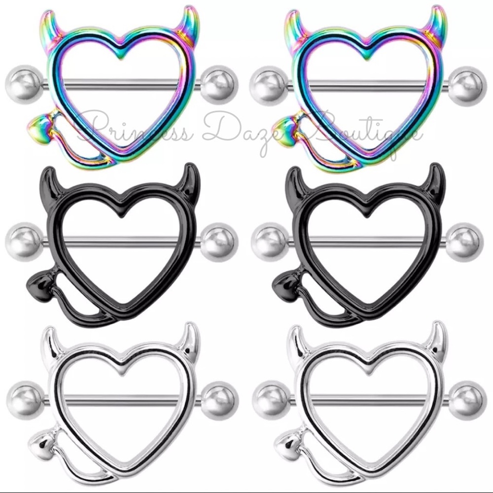 Devil Heart Nipple Ring Sets‎